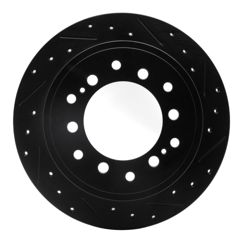 Lexus GX460 Brake Rotor (1) - Rear Right - R1 Concepts - Drilled & Slotted - Black - `10-`24